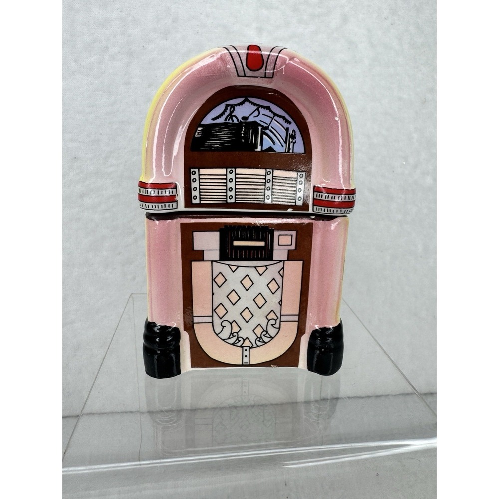Jukebox Salt and Pepper Shakers Five and Dime Sarsaparilla Deco Designs VTG 1986